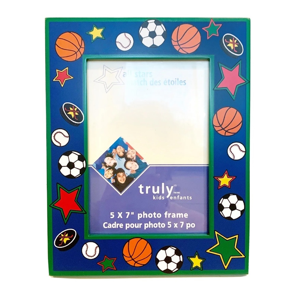 Truly Sports Picture Photo Frame 5x7 Soccer Basketball Hockey Baseball Blue Red